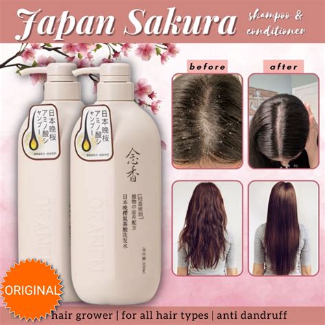 SAKURA Shampoo Japanese And Conditioner Hair Grower Shampoo One Set Two