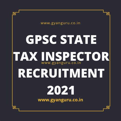 Gpsc Recruitment 2021丨apply Online For 1427 State Tax Inspector Sti