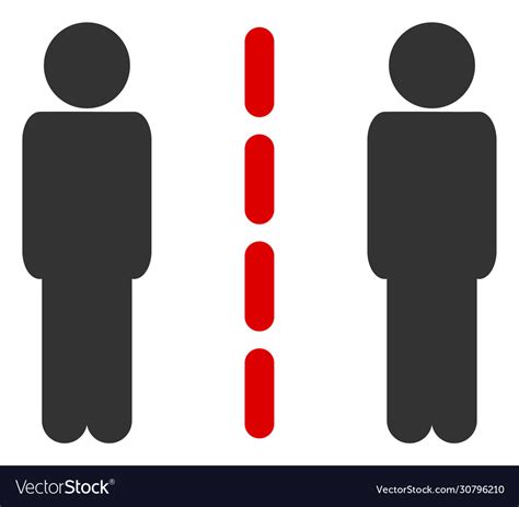 Flat Social Isolation Icon Royalty Free Vector Image