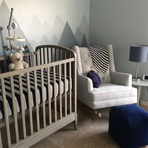 Nursery Tour Our Diy Mountain Themed Room With Images Blue Gray