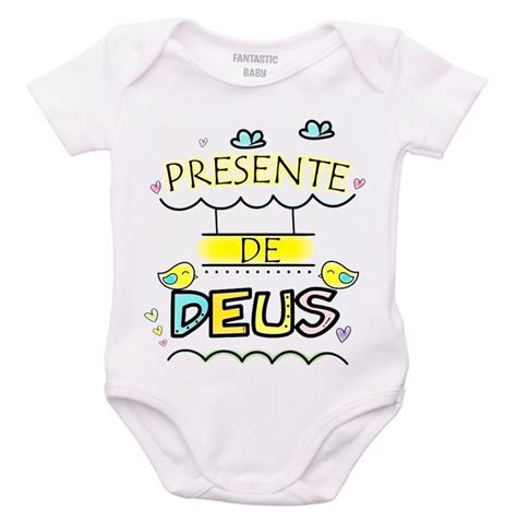 Roupa Body Bebe Personalizado Presente De Deus Elo