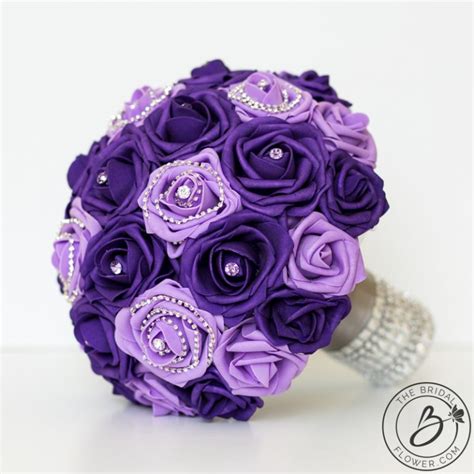 Lavender and purple wedding bouquet with rhinestones – The Bridal ...