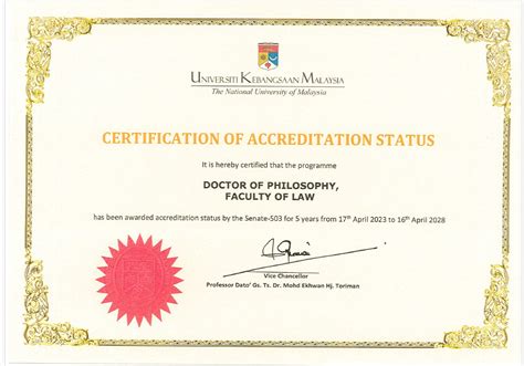 Qualification Certificate – Faculty of Law