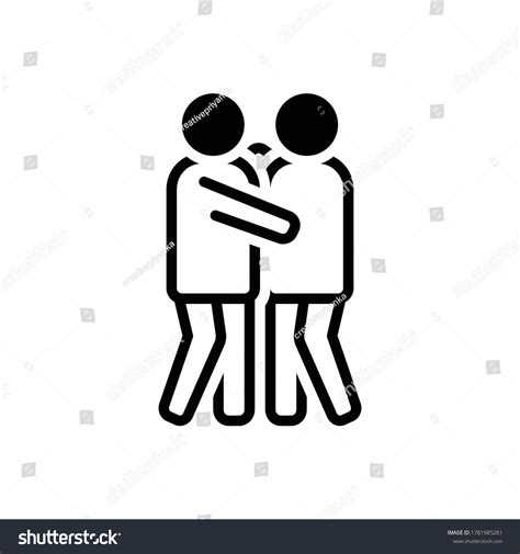 Vector Black Icon For Hug Royalty Free Stock Vector 1781985281