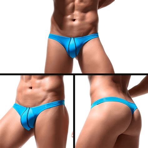 Mens Sexy Thong Underwear Briefs Low Waist G String Bikini Lingerie