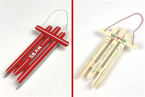 Popsicle Stick Ornaments How To Make A Sled Chaotically Yours