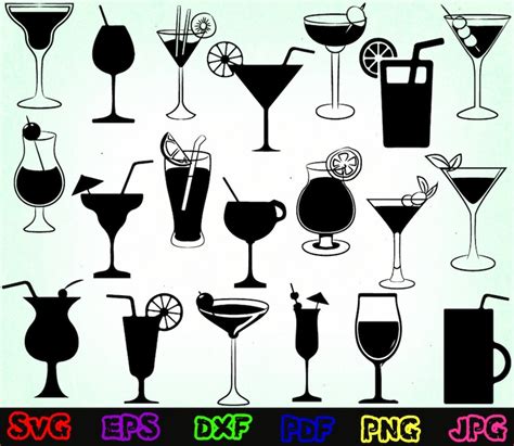 Cocktail Svg Cocktail Party Svg Cocktail Silhouette Etsy