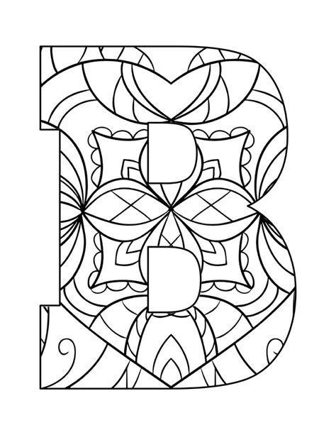 Mandala Alphabet Letters Coloring Pages Etsy Canada