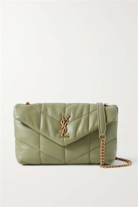 Saint Laurent Loulou Puffer Toy Quilted Leather Shoulder Bag Green