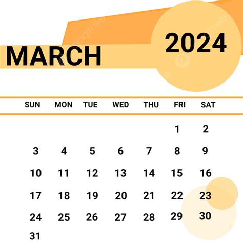 Calendrier 2024 Png Calendrier Mensuel Calendrier Mars 2024