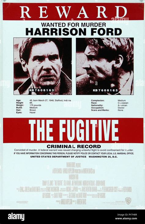 The Fugitive - Original Movie Poster Stock Photo - Alamy