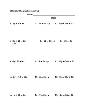 Putting Linear Equations In Slope Intercept Form Worksheet By Daniel Smith