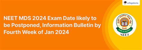 Neet Mds 2024 Exam Date Likely To Be Postponed Information Bulletin By Fourth Week Of Jan 2024