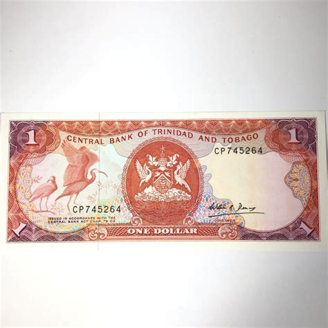 Undated Central Bank Of Trinidad And Tobago 1 Notecrisp Uncirculated Property Room