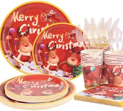 Amazon Sliner Pcs Christmas Plastic Plates For Guests