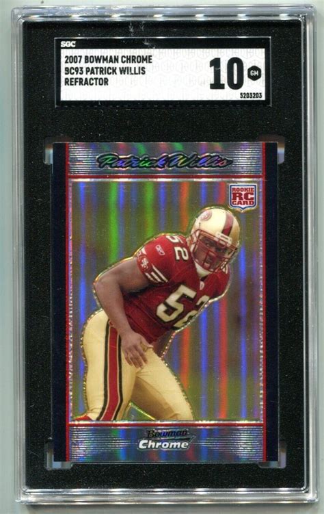 Bowman Chrome Patrick Willis Refractor Rc Bc Sgc Gem Mint