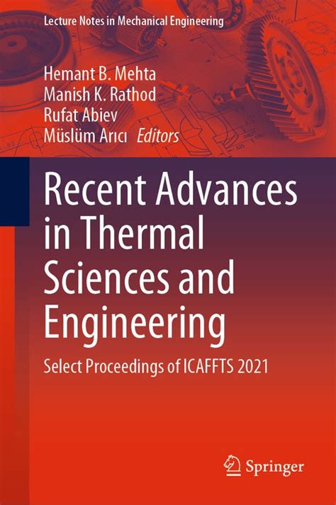 Lecture Notes In Mechanical Engineering Recent Advances In Thermal