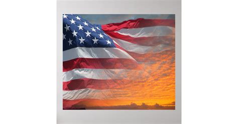 US Flag Sunrise Poster | Zazzle