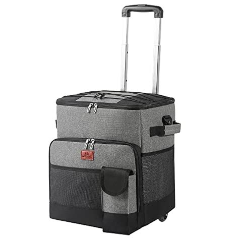 Soft Cooler with Wheels - Removable Wheels Insulated Portable Rolling Cooler, Collapsible Cooler ...