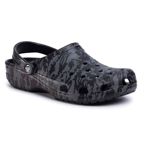 Klapki Crocs Classic Printed Camo Clog Black Eobuwie Pl