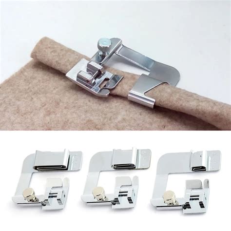 3Pcs Stainless Steel Rolled Hem Foot Sewing Machine Parts Hemmer Foot 4 ...