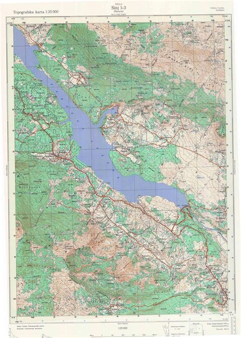 Topografske Karte Jna 125000 Sinj