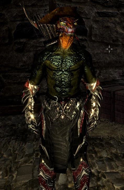 Light Argonian Merc Armor With Daedric Armor And Weapon Improvements At