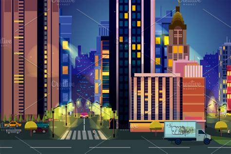 2d City Game Background Pre Designed Illustrator Graphics Creative