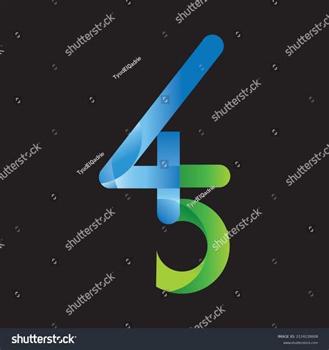 Number 45 Logo Illustration Vector Illustration Stock Vector (Royalty ...