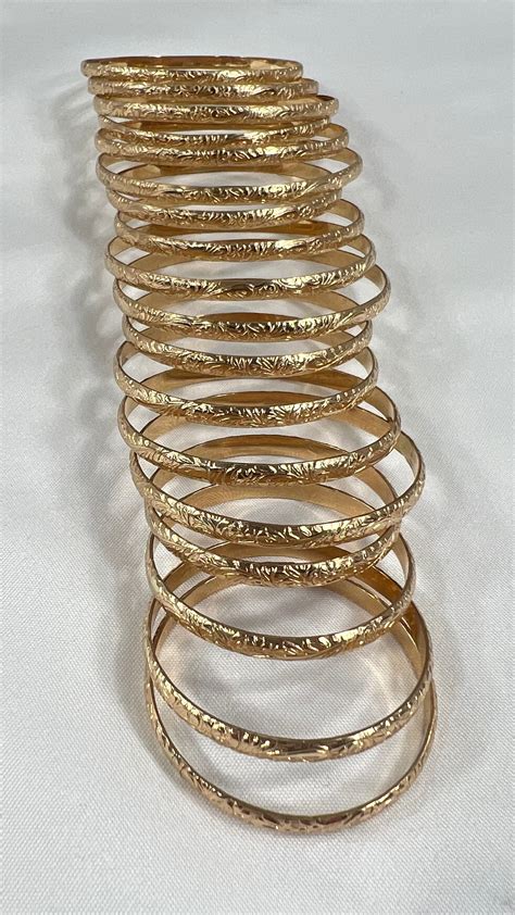 14k Gold Filled Bangles - Etsy