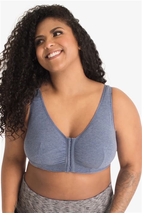 Meryl Front Closure Cotton Plus Size Lounge Sleep Bra Plus Size Bras