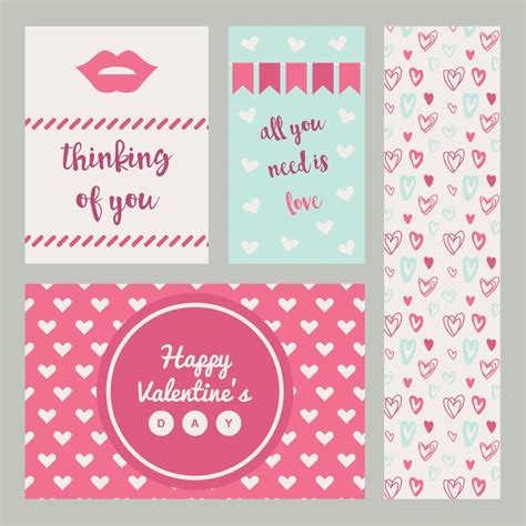 Set of Valentine Cards 14019655 Vector Art at Vecteezy