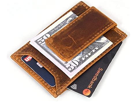 Minimalist Slim Wallet w/ Money Clip, Tan