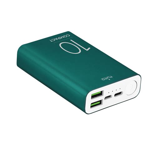 Köp Puro Power Bank 10000mAh 2USB A USB C 15W Mörkgrön