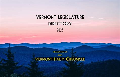 2023 Vermont Legislature Directory - Vermont Daily Chronicle