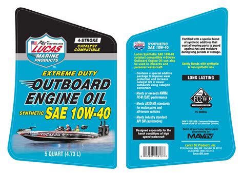 Outboard Engine Oil Synthetic Sae W Lucas Oil Products Inc