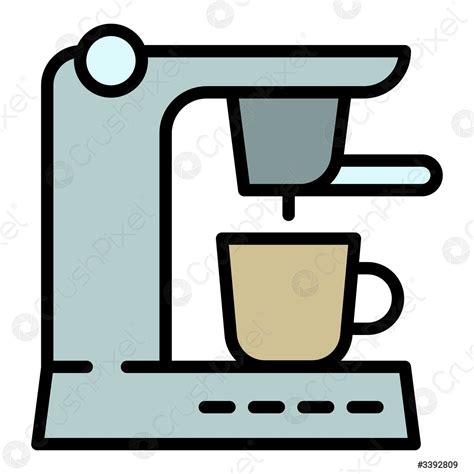 Koffiezetapparaat Pictogram Omtrek Stijl Stock Vector 3392809