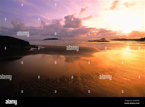 Chesterman Beach At Sunset Near Tofino Vancouver Island British