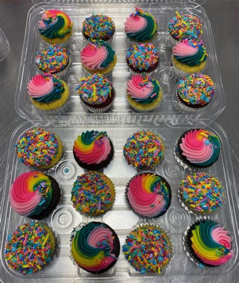 Rainbow Swirl Mini Cupcakes Hayley Cakes And Cookies Hayley Cakes And