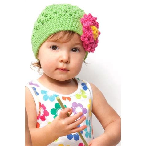 Floral Hat In Red Heart Kids Ctmay11 58 Knitting Patterns