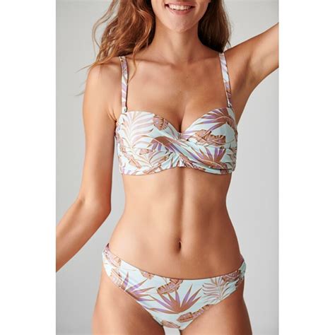 Blu4u Strapless Bikini Top Floral Τιρκουάζ 22366077D 09 Skroutz gr