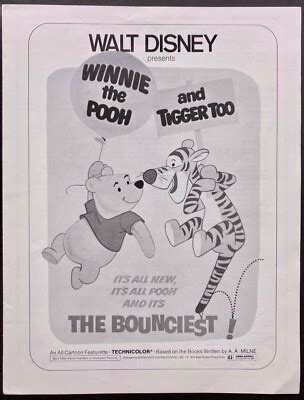 Winnie The Pooh And Tigger Too Original Press Sheet Walt Disney 1974 Ebay