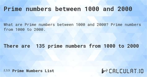 Prime numbers between 1000 and 2000 - Calculatio