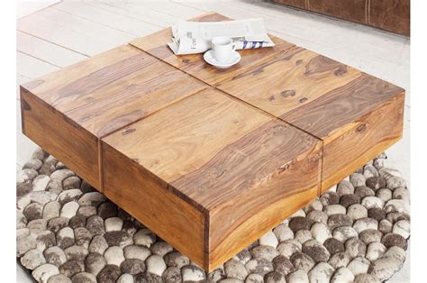 Table Basse Carrée Bois Massif Sesham 70 Cm Cbc Meubles