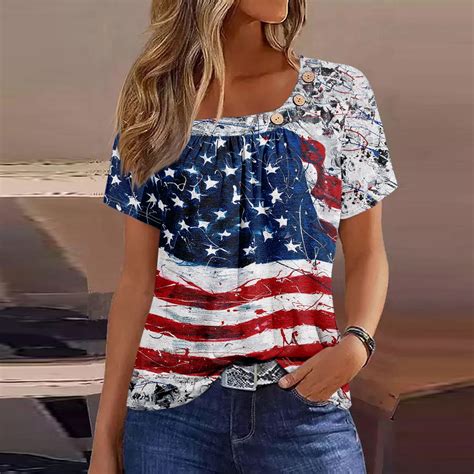 Seniver Th Of July Tops Summer Tops For Women Independence Day Print