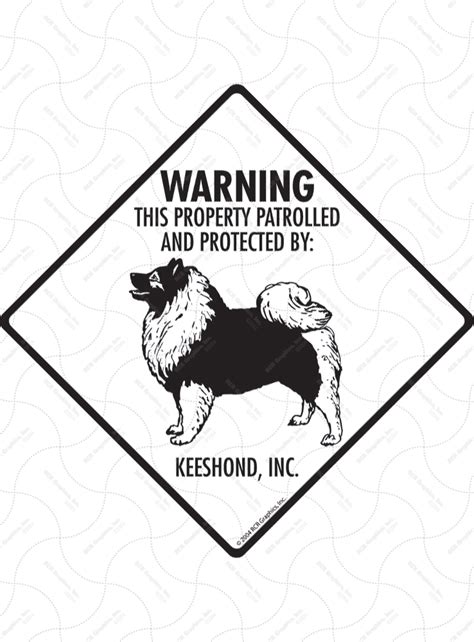 Keeshond Property Patrolled Aluminum Dog Signs And Stickers