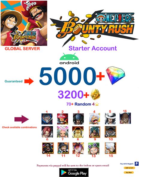 (Global Server-Only Android) Multiple combinations One Piece Bounty Ru