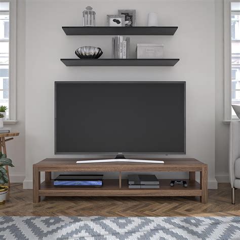 Mainstays Parsons TV Stand For TVs Up To 65 Walnut Walmart