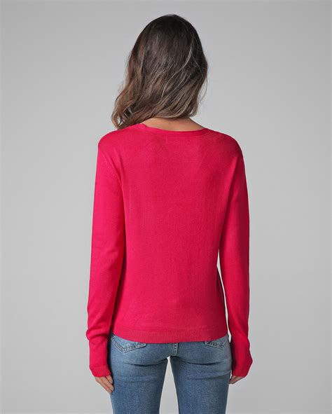 Riachuelo Cardigan Feminino Decote V Tricot Rosa Pool Basics By Riachuelo