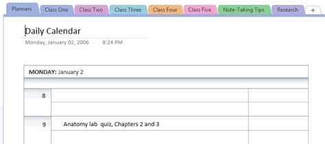 Onenote Daily Planner Template | planner template free